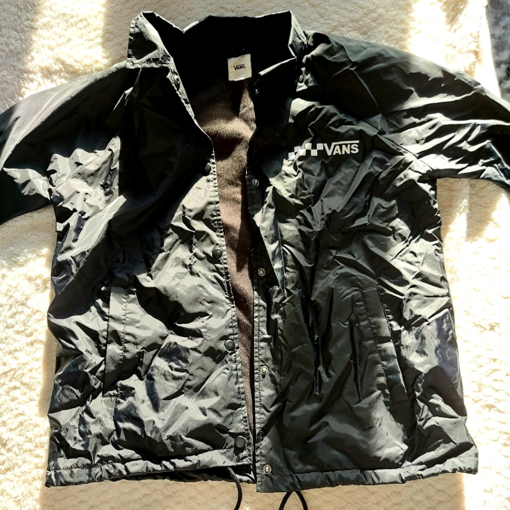Men Vans Black Windbreaker Jacket